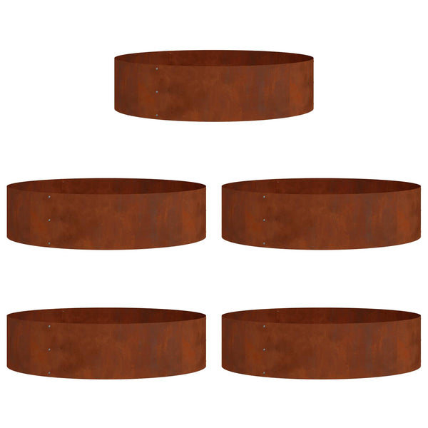 Pflanzenring 5er Set, Braun, 80x80x20cm