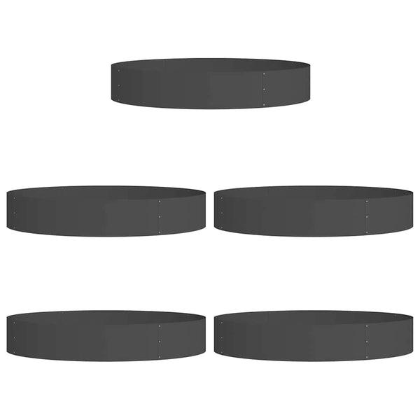 Schwarzer Pflanzenring, 5er-Set, 120x120x20 cm