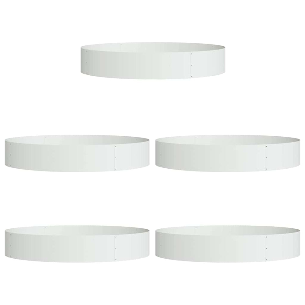 Pflanzenring Weiß 5er Set Stahl 120x120x20cm