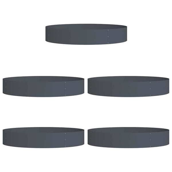 Anthrazit Pflanzenringe 5er Set 120x20cm
