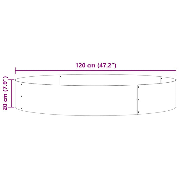 Anthrazit Pflanzenringe 5er Set 120x20cm