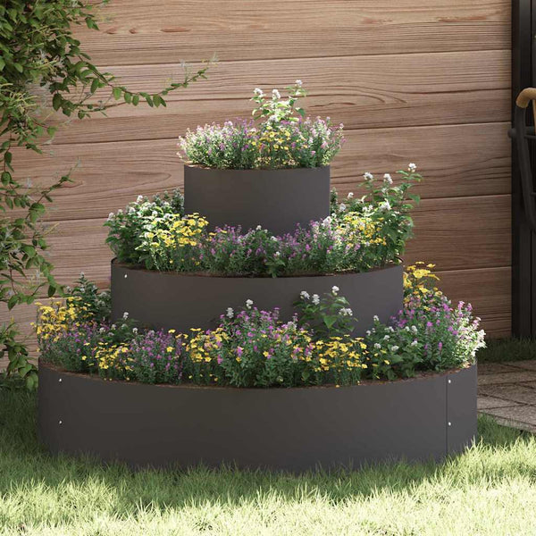 vidaXL Jardinière de jardin Noir 90 x 90 x 20 cm Acier laminé à froid