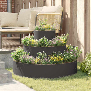 vidaXL Jardinière de jardin Noir 90 x 90 x 20 cm Acier laminé à froid