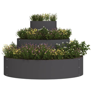 vidaXL Jardinière de jardin Noir 90 x 90 x 20 cm Acier laminé à froid