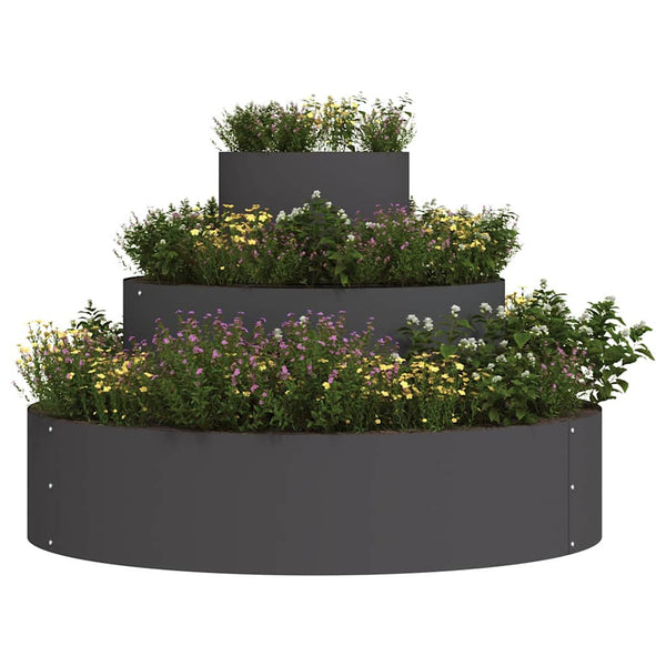 vidaXL Jardinière de jardin Noir 90 x 90 x 20 cm Acier laminé à froid