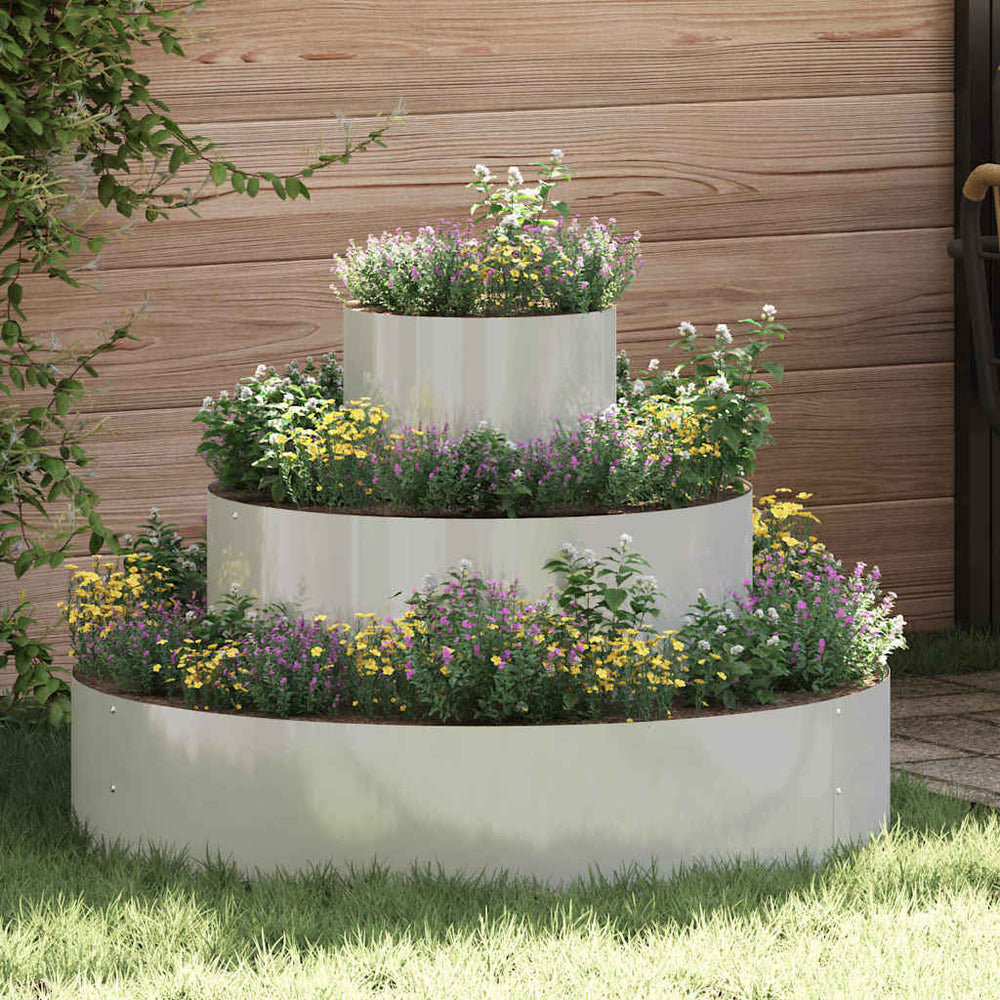 Silbernes Garten-Pflanzgefäß 90x90x20cm