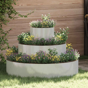 Silbernes Garten-Pflanzgefäß 90x90x20cm