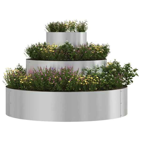 Silbernes Garten-Pflanzgefäß 90x90x20cm