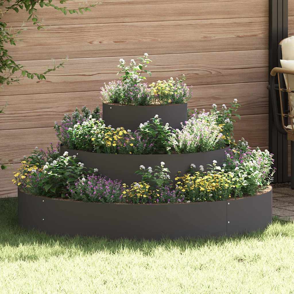 Schwarzes Garten-Pflanzgefäß 120x120x20 cm