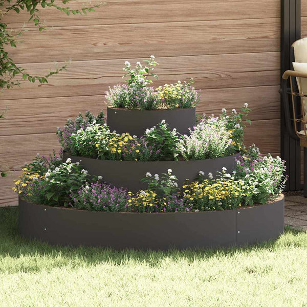 Schwarzes Garten-Pflanzgefäß 120x120x20 cm