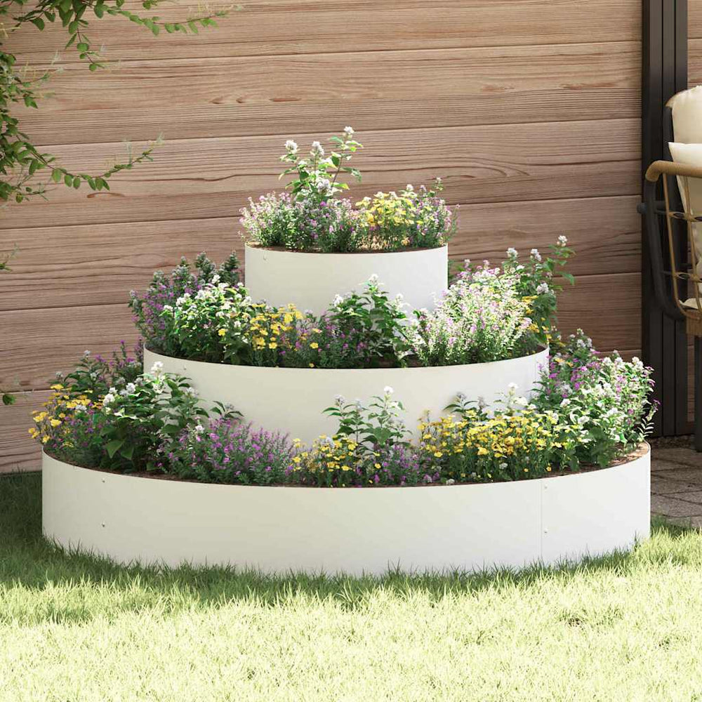 Weißes Garten-Pflanzgefäß 120x120x20cm