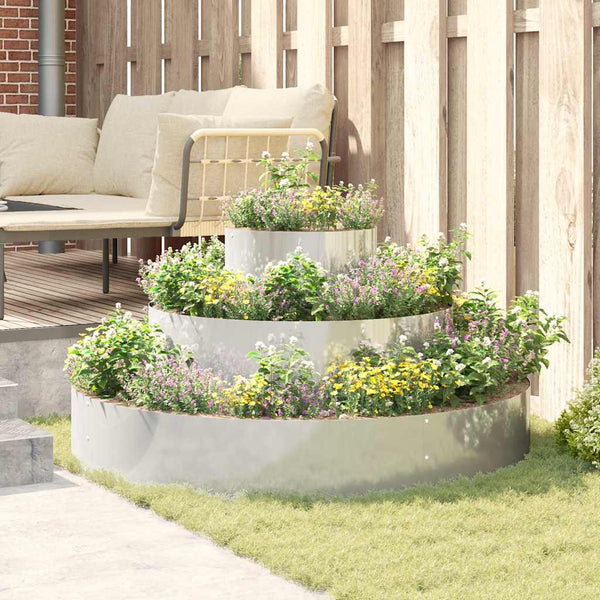 vidaXL Jardinière de jardin argentée 120 x 120 x 20 cm Acier galvanisé