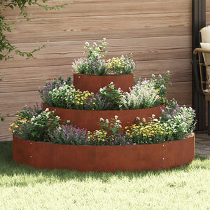 Wetterfester Stahl Garten Pflanzgefäß Braun 120x120x20cm