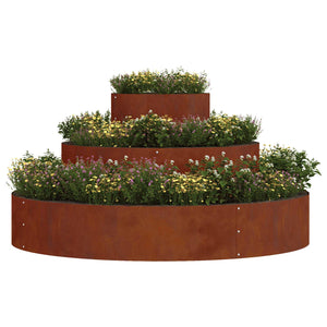 Wetterfester Stahl Garten Pflanzgefäß Braun 120x120x20cm