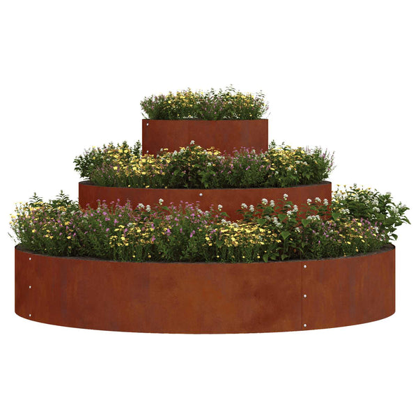 Wetterfester Stahl Garten Pflanzgefäß Braun 120x120x20cm
