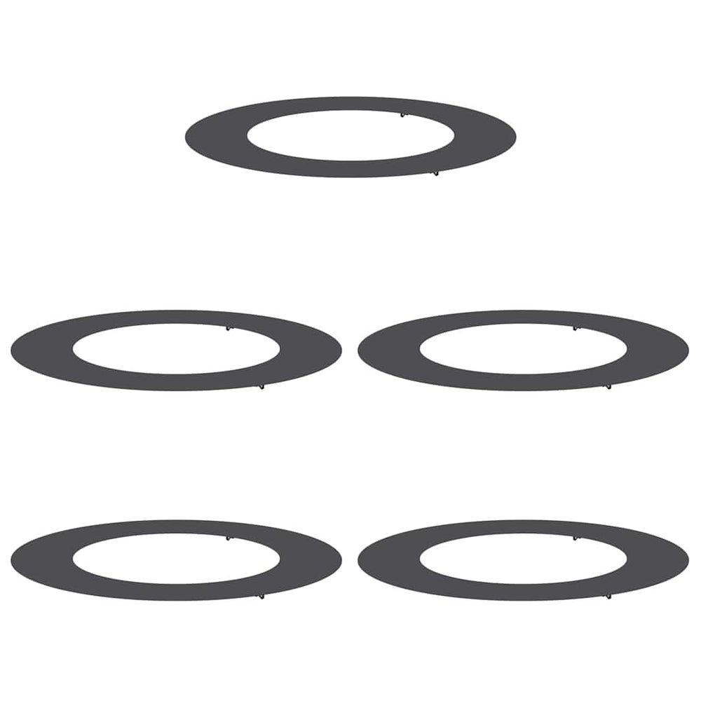 Baumringe für flache Oberflächen, 5 Stk., Schwarz, Ø50/80cm, Stahl