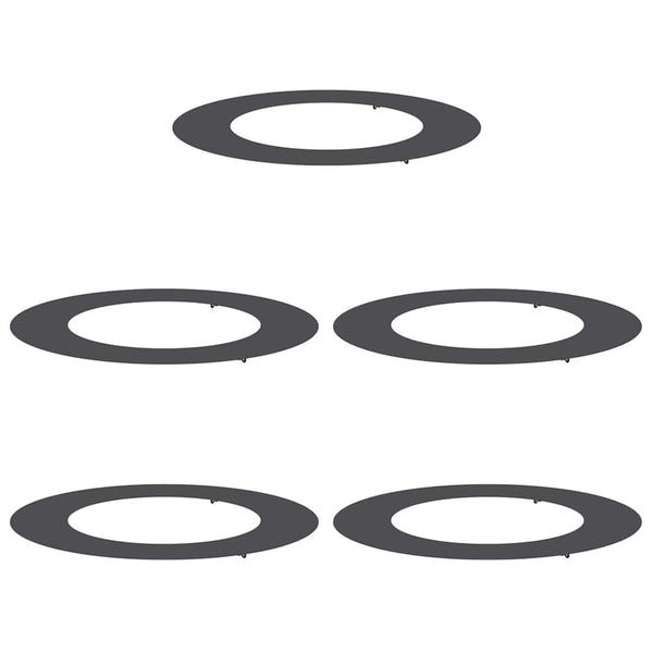 Baumringe für flache Oberflächen, 5 Stk., Schwarz, Ø50/80cm, Stahl