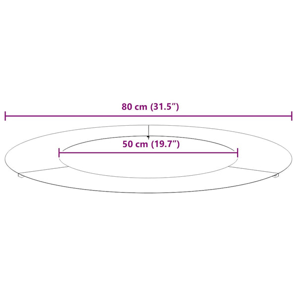 Baumringe für flache Oberflächen, 5 Stk., Schwarz, Ø50/80cm, Stahl