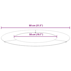Baumring Flach Anthrazit Stahl Ø50-80cm