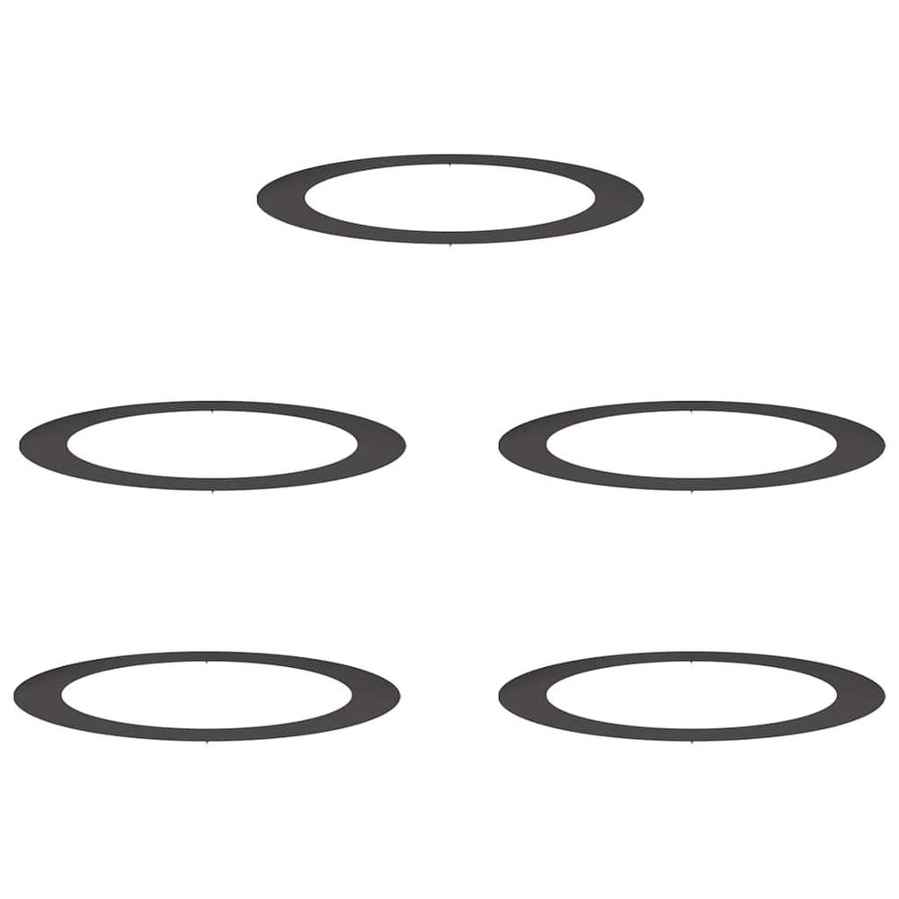 Baumringe, flach, 5 Stk., Ø90/120 cm, Stahl, Schwarz
