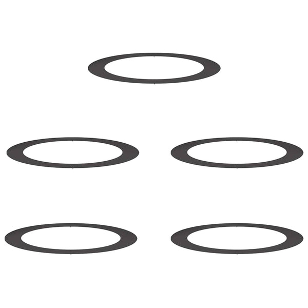 Baumringe, flach, 5 Stk., Ø90/120 cm, Stahl, Schwarz
