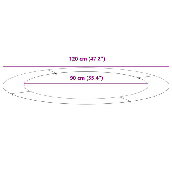 vidaXL Convient pour les anneaux d'arbres plats 5 pcs Argent Ø90 / 120 cm