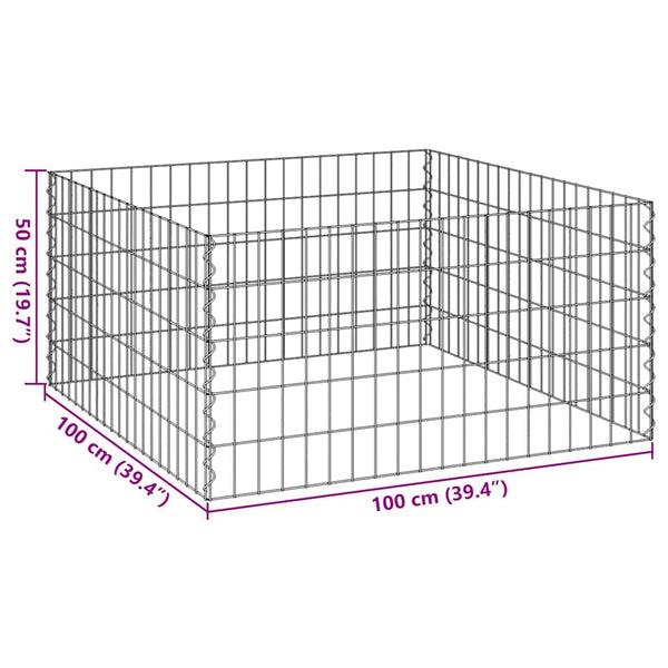 Quadratischer Komposter aus Eisen 100x100x50cm