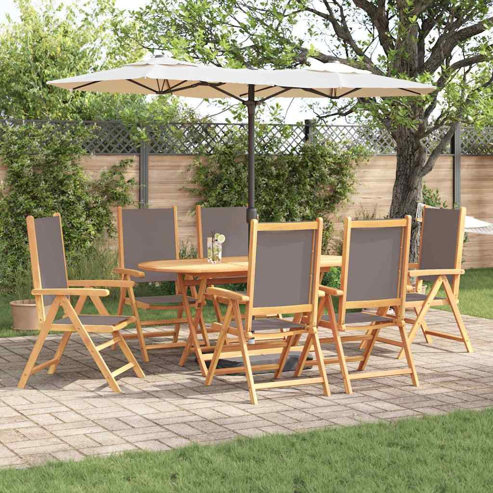vidaXL Salon de jardin 7 pcs Anthracite Bois massif d'acacia