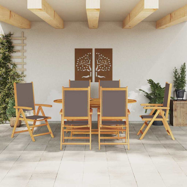 Garten Essgruppe 7-teilig Akazie Anthrazit