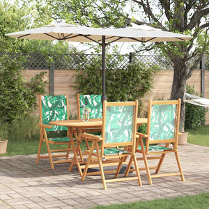 vidaXL Ensemble de salle à manger de jardin 5 pcs motif de feuilles Bois d'acacia massif