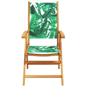 vidaXL Ensemble de salle à manger de jardin 5 pcs motif de feuilles Bois d'acacia massif