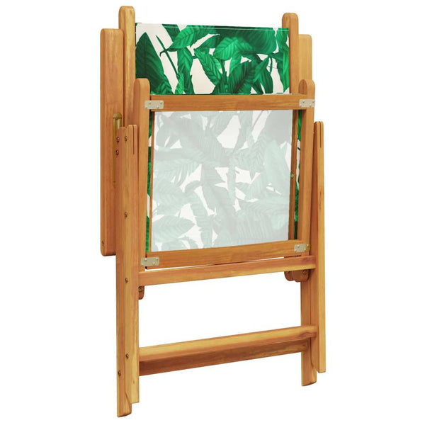 vidaXL Ensemble de salle à manger de jardin 5 pcs motif de feuilles Bois d'acacia massif