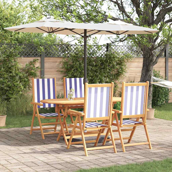 vidaXL Ensemble de salle à manger de jardin 5 pcs Bleu et blanc Bois d'acacia massif