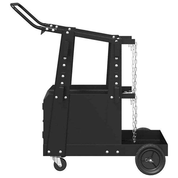 Schweißwagen Schwarz Stahl 91x47x96cm
