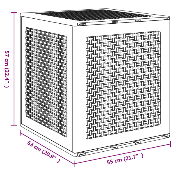 Braune Aufbewahrungsbox 55x53x57 cm