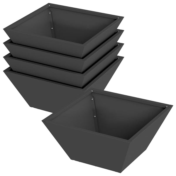Garten Pflanzgefäß Set Schwarz 5-teilig