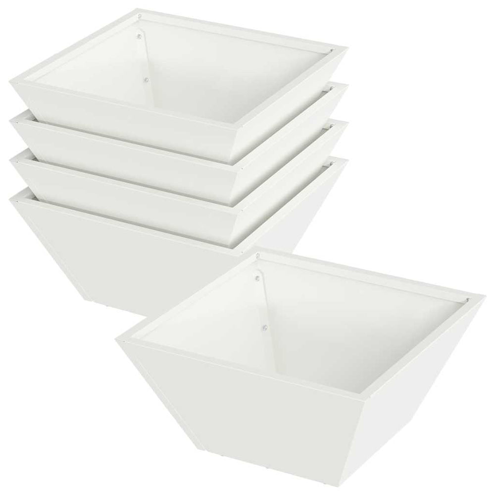 Garten Pflanzgefäß 5er Set Weiß 35x35x15cm