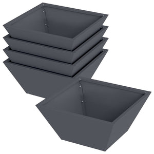 Anthrazit Pflanzgefäß 5er Set 35x35x15cm