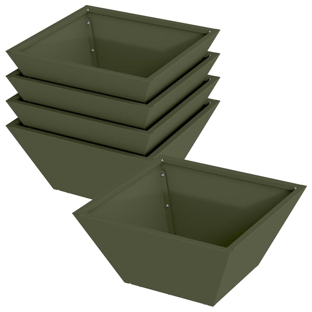 Olive Grüne Garten Pflanzgefäße, 5er Set