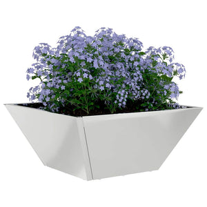 Silbernes Garten-Pflanzgefäß 35x35x15cm