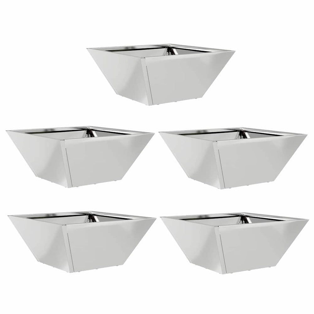 Silbernes Garten-Pflanzgefäß, 5er-Set