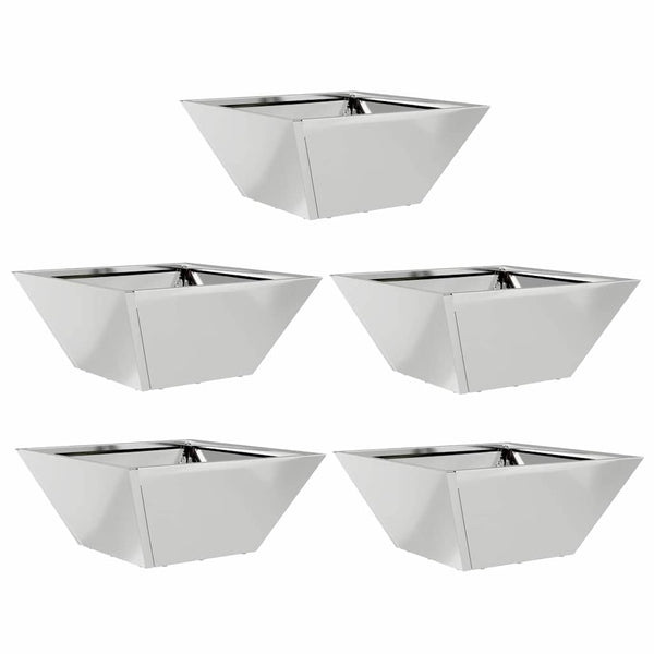 Silbernes Garten-Pflanzgefäß, 5er-Set