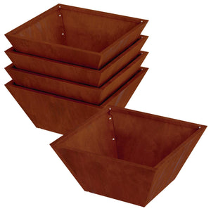 Rostige Pflanzgefäße 5er Set, 35cm