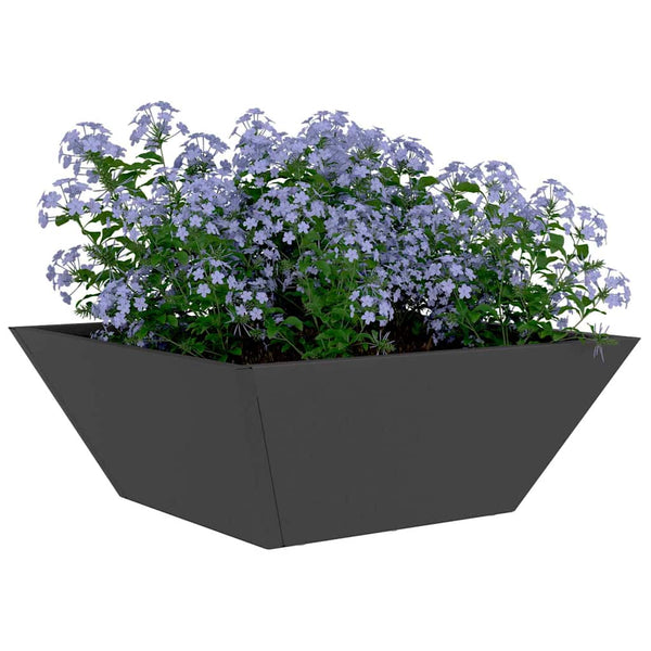 Schwarzes Garten-Pflanzgefäß 5er Set 40x40x15cm