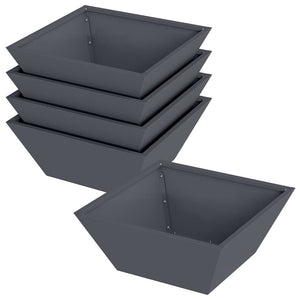 Anthrazit Garten Pflanzgefäß 5er Set 40x40x15cm