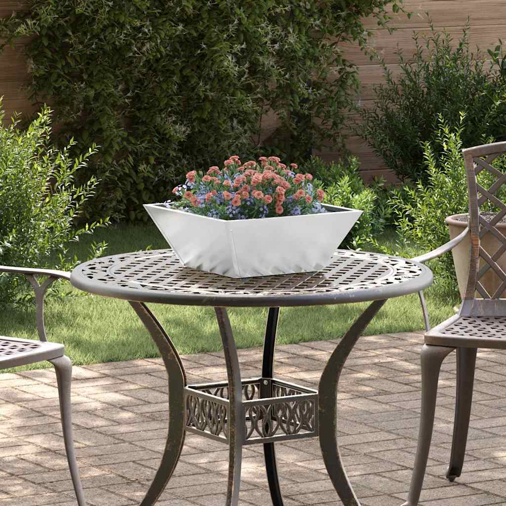 vidaXL Jardinière de jardin argentée 40 x 40 x 15 cm Acier galvanisé