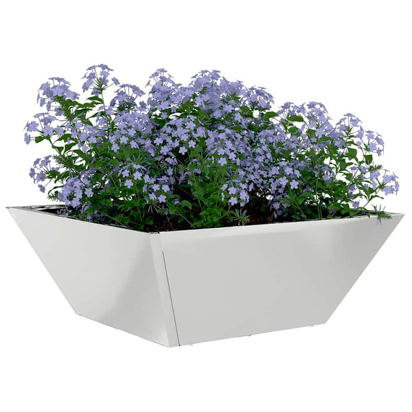 vidaXL Jardinière de jardin argentée 40 x 40 x 15 cm Acier galvanisé