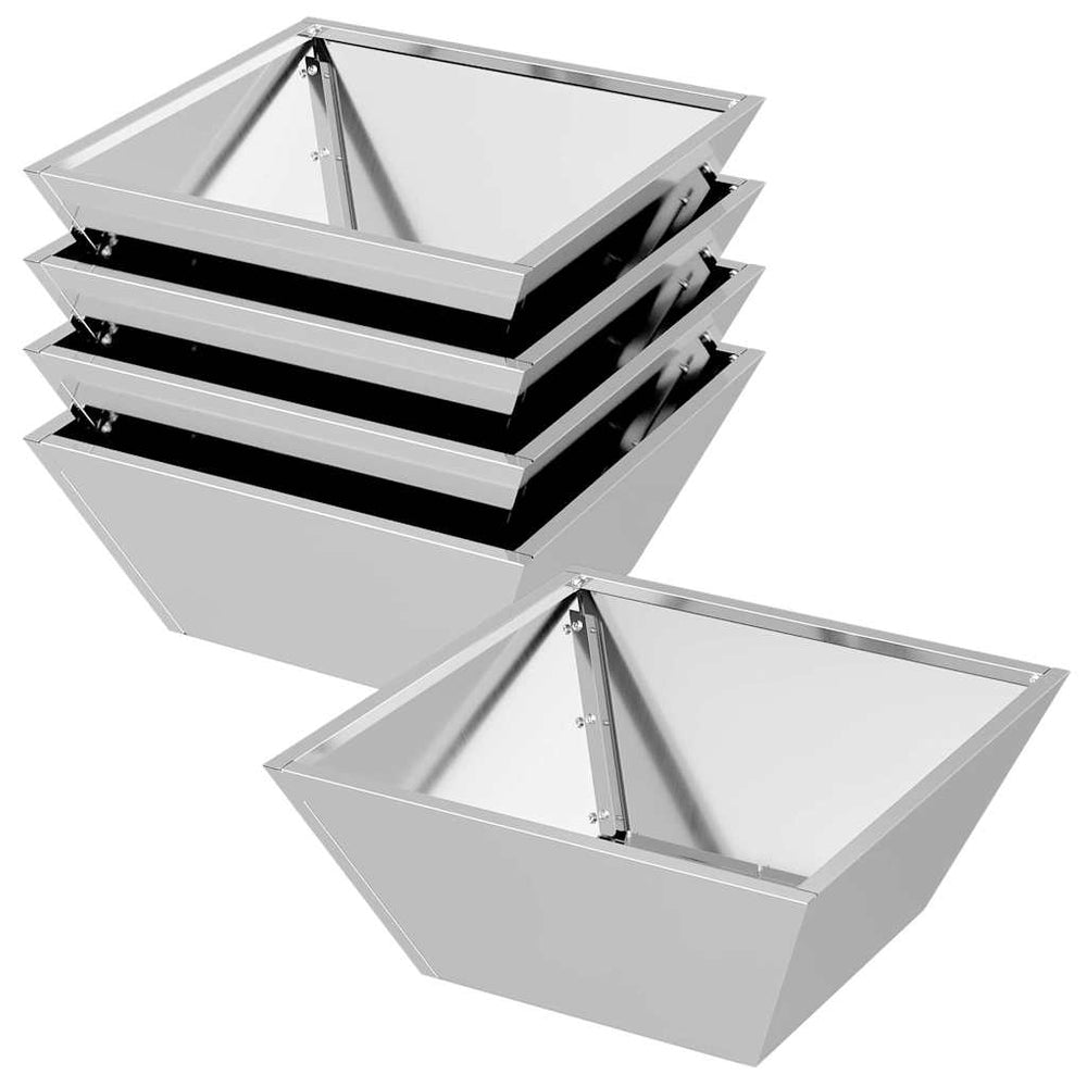 Garten Pflanzgefäß Silber 5er Set 40x40x15cm