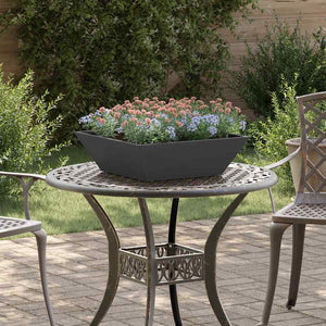 vidaXL Jardinière de jardin Noir 50 x 50 x 15 cm Acier laminé à froid