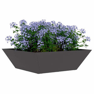 vidaXL Jardinière de jardin Noir 50 x 50 x 15 cm Acier laminé à froid
